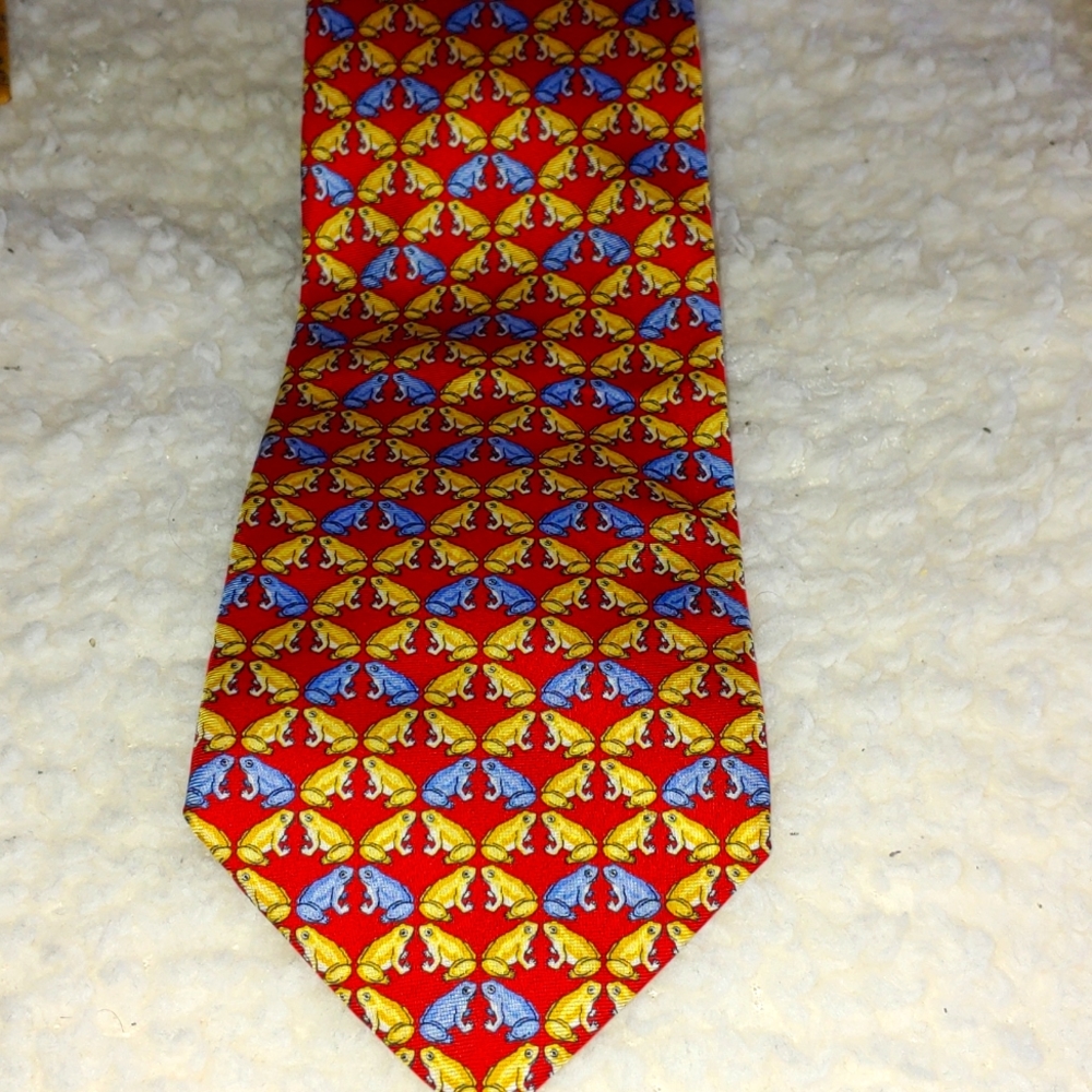 Peterborough Row all silk frog tie - Picture 2 of 8